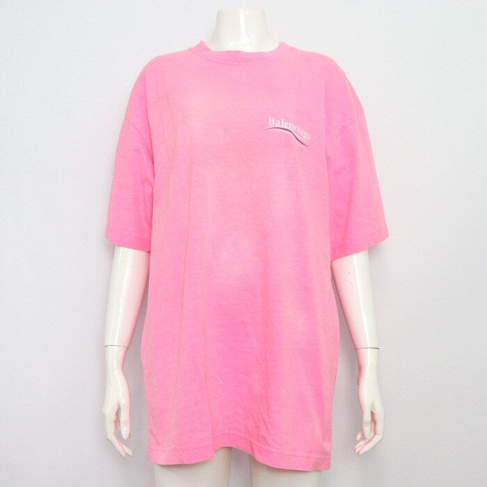 Balenciaga Pink Cotton Wave Logo Oversized Women