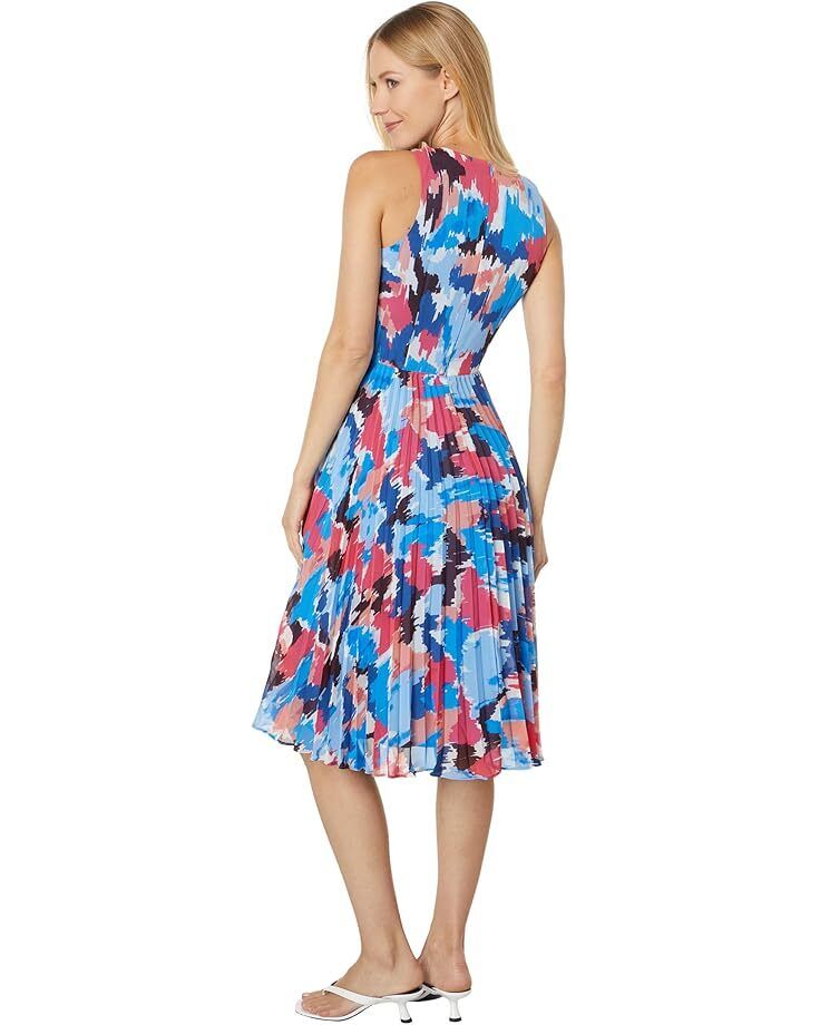 여성 런던 프린팅 드레스 플리츠 스커트 Women's Maggy London Printed Fit-and-Flare Dress with Pleated Skirt  9822606557522