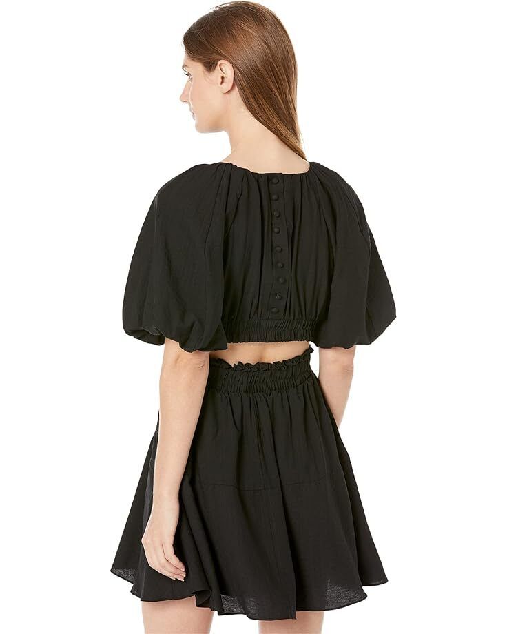 여성 문 슬리브 백 미니 드레스 Women's MOON RIVER Bubble Sleeve Back Cutout Mini Dress  98286083