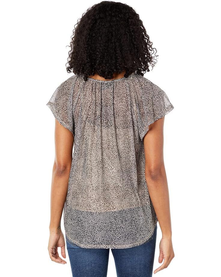 여성 숏 슬리브 탑 Women's Bobeau Peasant Short Sleeve Top w/ Tassels  97848004836