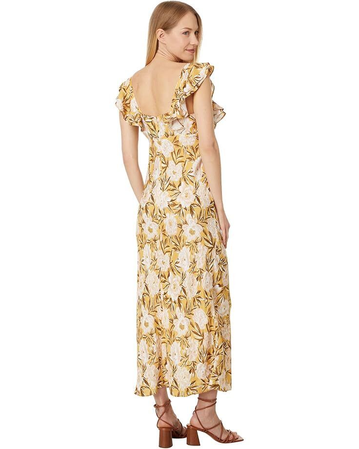 여성 슬립 맥시 드레스 플로랄 Women's Madewell Flutter-Sleeve Slip Maxi Dress in Floral Cupro-Blend  99584901085021