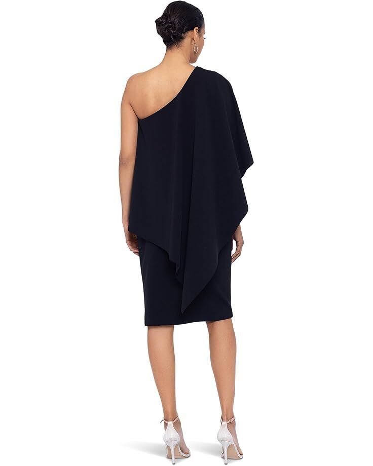 여성 미디 크레페 원 숄더 케이프 Women's XSCAPE Midi Scuba Crepe One Shoulder Cape  99045049