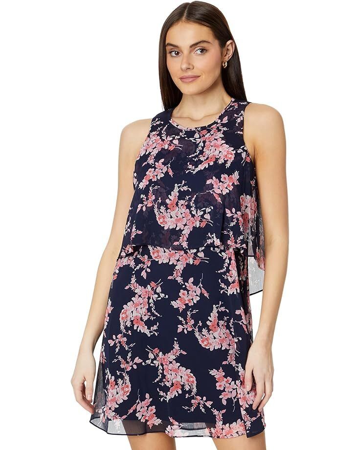 여성 민소매 플로랄 더블 쉬폰 드레스 Women's Tommy Hilfiger Sleeveless Crescent Floral Double Layer Chiffon Dress  98187221088851