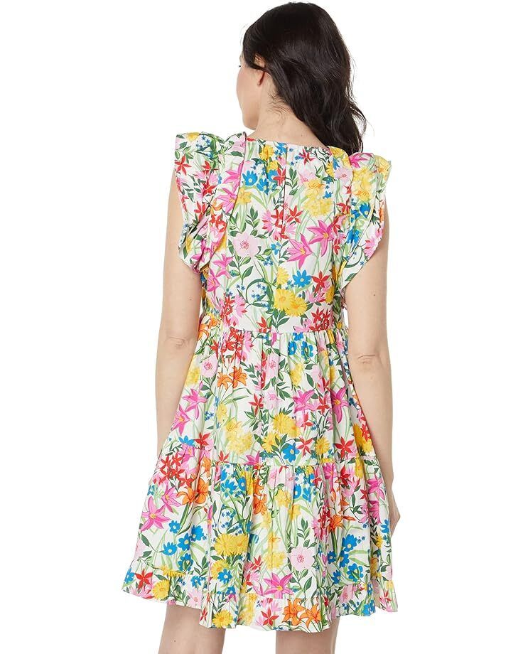 여성 런던 코튼 포플린 플로랄 프린트 슬리브 드레스 Women's Maggy London Cotton Poplin Floral Print Ruffle Sleeve Dress  9886772359088