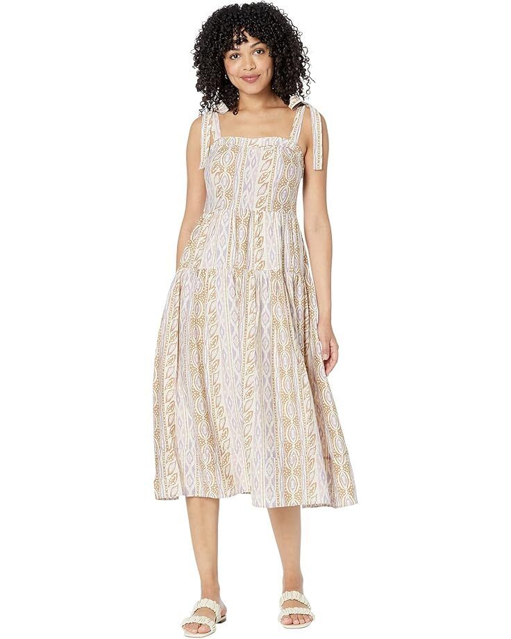 여성 문 우븐 프린팅 드레스 Women's MOON RIVER Woven Printed Dress with Tied Straps  97844477189