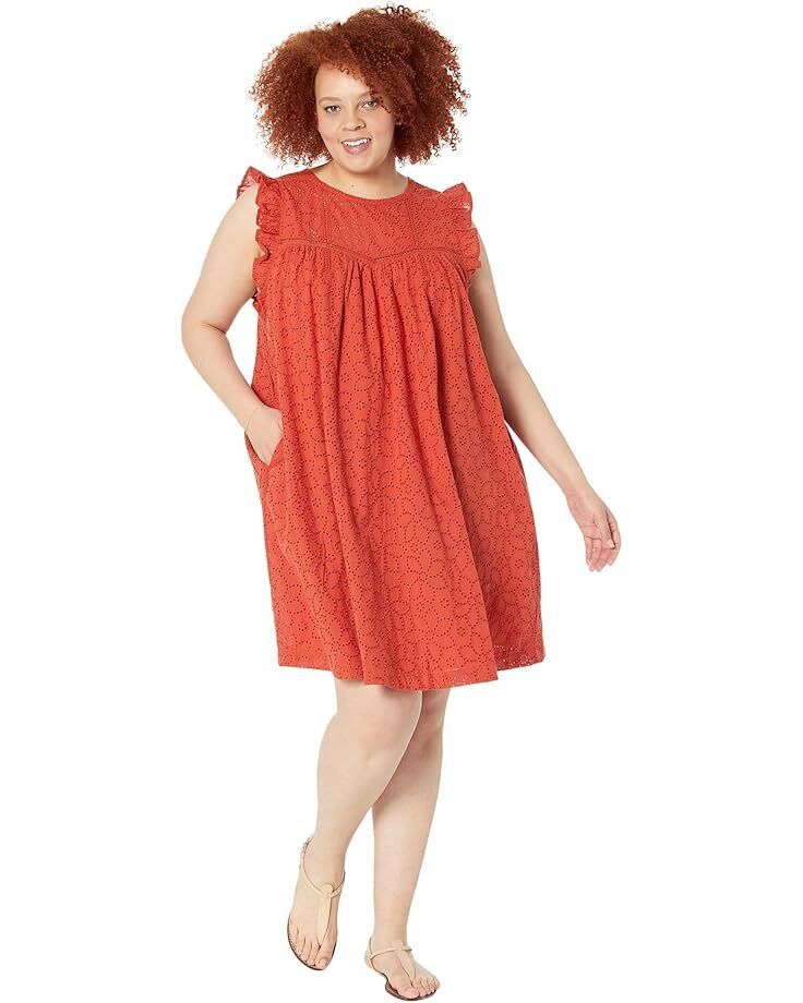 여성 미니 드레스 Women's Madewell Plus Eyelet Ruffle-Sleeve Mini Dress  9735642995287