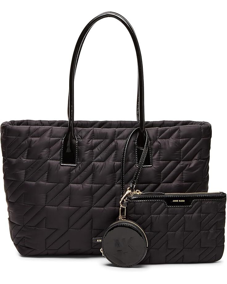 앤 클라인 퀼티드 나일론 토트 파우치 Anne Klein Quilted Nylon Tote with Pouch  9913614183092