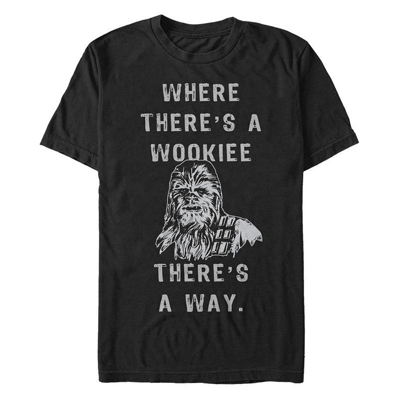 별 남성 클래식 숏 슬리브 티셔츠 Star Wars Men's Classic Chewbacca Where There's A Wookie There's A Way Short Sleeve T-Shirt 10052542 Black