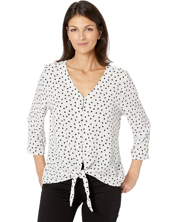 여성 슬리브 타이 Women's Bobeau Lucille 3/4 Sleeve Tie Front  9590520867193