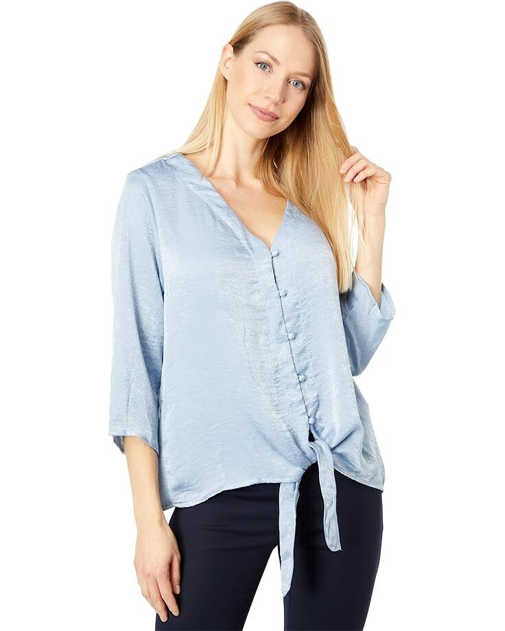 여성 슬리브 타이 Women's Bobeau Lucille 3/4 Sleeve Tie Front  959052010463