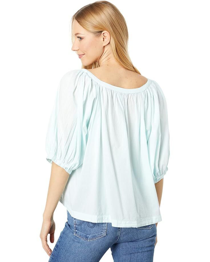 여성 퍼프 슬리브 우븐 버튼 블라우스 Women's SUNDRY Puff Sleeve Woven Button Front Blouse  9743220997852