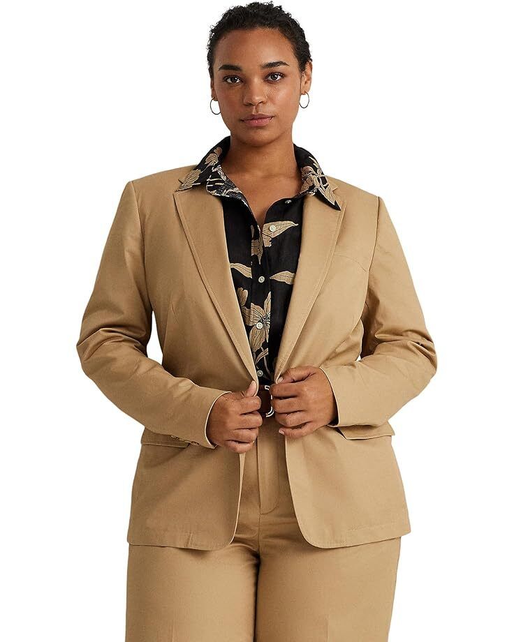여성 로렌 랄프 코튼 트윌 블레이저 Women's Lauren Ralph Lauren Plus-Size Cotton Twill Blazer  9952706620394