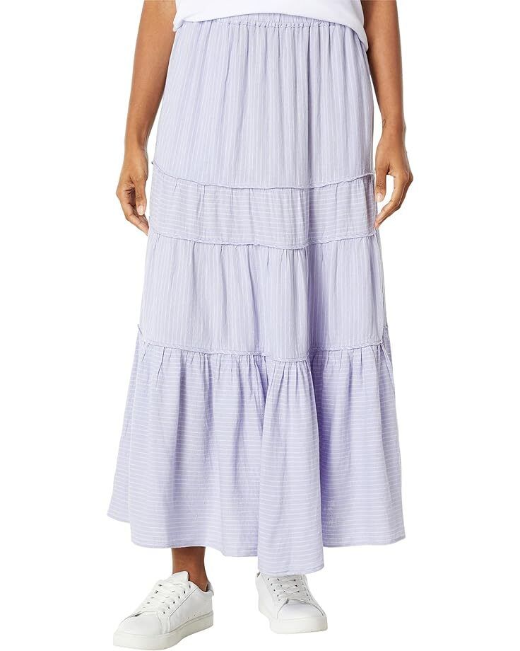 여성 맥시 스커트 Women's Madewell Linen-Blend Pull-On Tiered Maxi Skirt in Stripe-Play  9806918994891