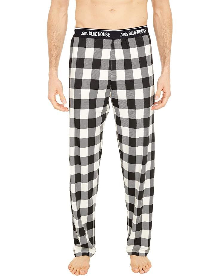 남성 블루 바이 크림 저지 파자마 팬츠 Men's Little Blue House by Hatley Cream Plaid Jersey Pajama Pants  94699503
