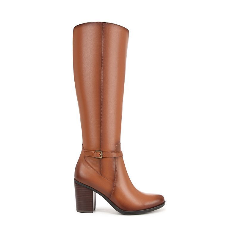 여성 엑스트라 와이드 하이 블록 힐 부츠 Women's Kalina Extra Wide Calf Knee High Block Heel Boots 19375208 Cider Leather