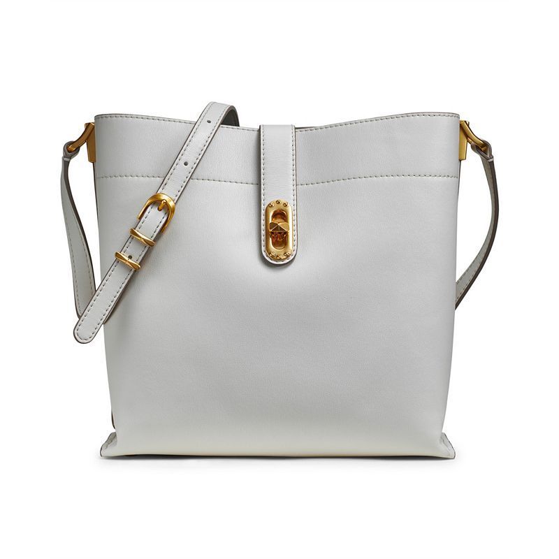 가죽 턴락 트리플 크로스백 Donna Karan Bridgehampton Leather Turnlock Triple Compartment Crossbody 19161043 Light Sand