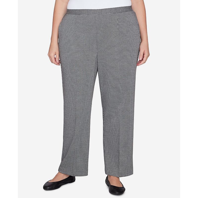 하운드투스 숏 팬츠 Plus Size Runway Ready Chic Pull On Houndstooth Short Length Pants 19720079 Black/White Metallic