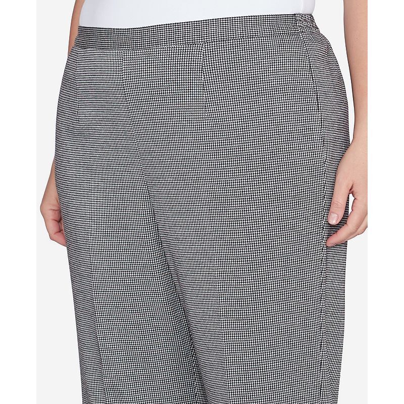 하운드투스 숏 팬츠 Plus Size Runway Ready Chic Pull On Houndstooth Short Length Pants 19720079 Black/White Metallic