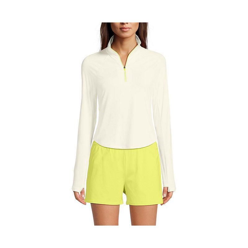 여성 쿼터 집업 롱 슬리브 넥 Women's Cooling Quarter Zip Long Sleeve Mock Neck UPF 50 Sun Protection Rash Guard 19427166 Egret white