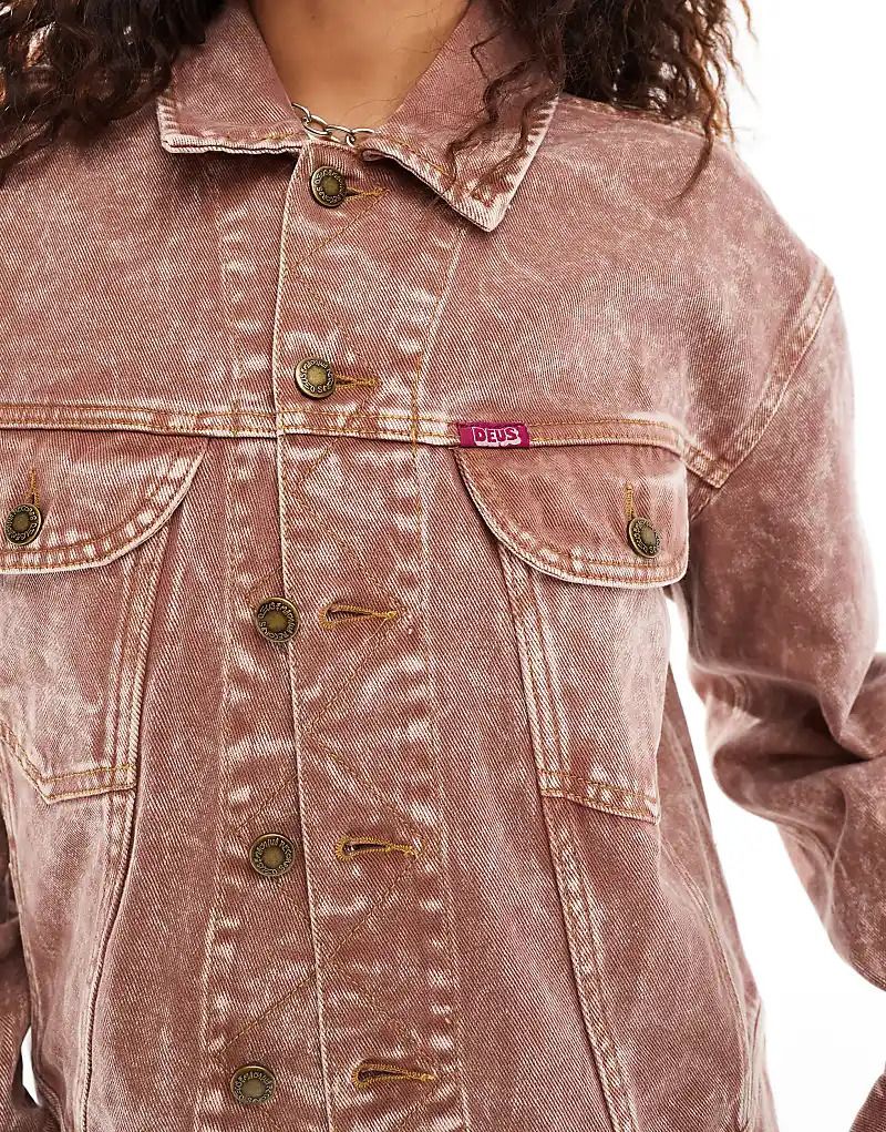 데님 자켓 x ASOS   Exklusive Jeansjacke in Dirty-Waschung 207129884Rosa