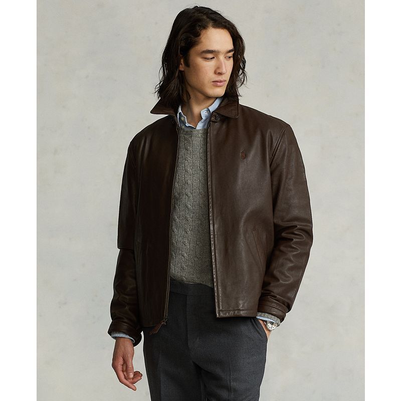 남성 가죽 자켓 Men's Leather Jacket 4602324 Bison Brown