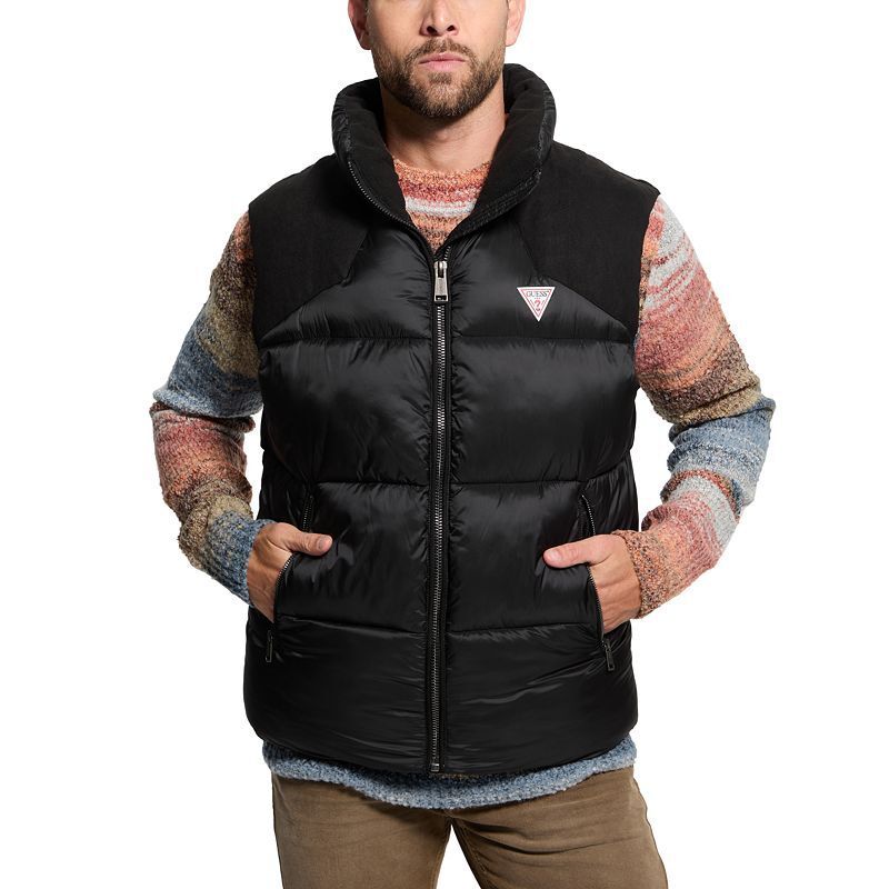 남성 패브릭 블록 푸퍼 베스트 Men's Fabric Block Puffer Vest 19106431 Jet Black