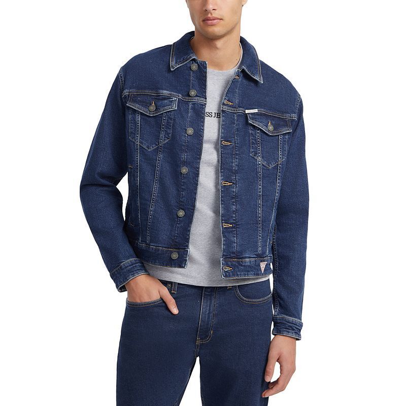 남성 슬림핏 데님 자켓 Men's Slim-Fit Denim Trucker Jacket 18223889 Varane Dark Wash