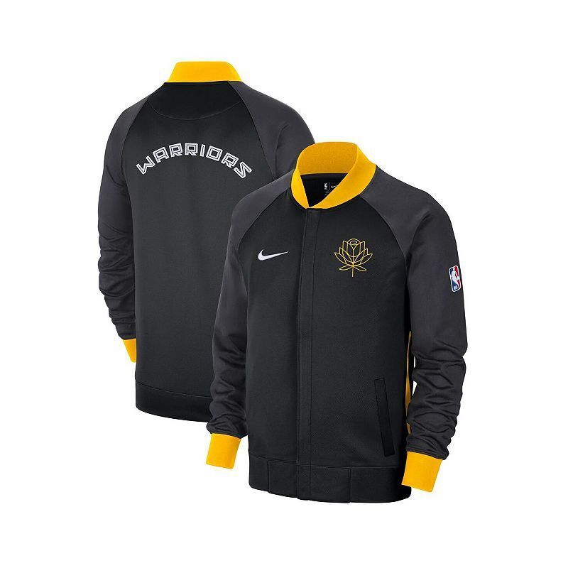 남성 블랙 옐로우 골든 스테이트 시티 에디션  집업 자켓 Men's Black, Yellow Golden State Warriors 2022, 23 City Edition Showtime Thermaflex Full-Zip Jacket 15516015 Black, Yellow