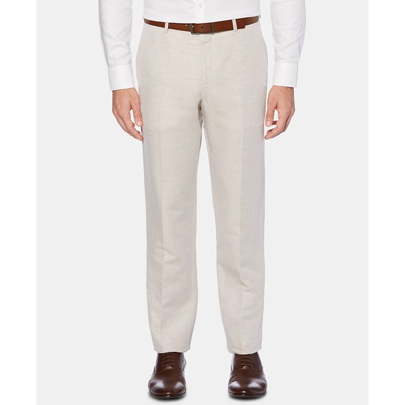 남성 솔리드 드레스 팬츠 Perry Ellis Men's Portfolio Modern-Fit Linen/Cotton Solid Dress Pants 7826832 Off White
