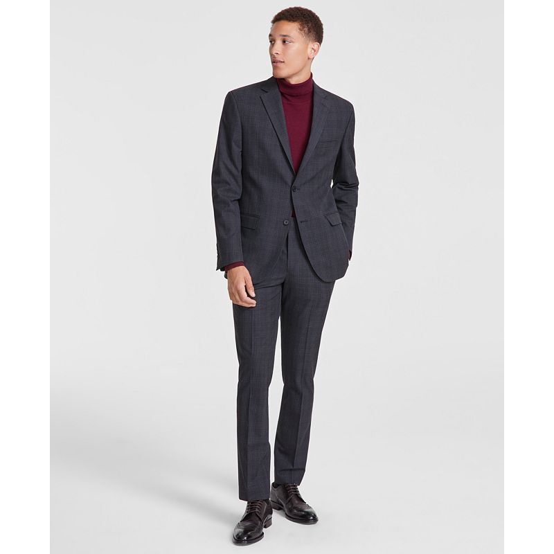 남성 수트 Men's Modern-Fit Nested Suit  18113598 Charcoal Plaid