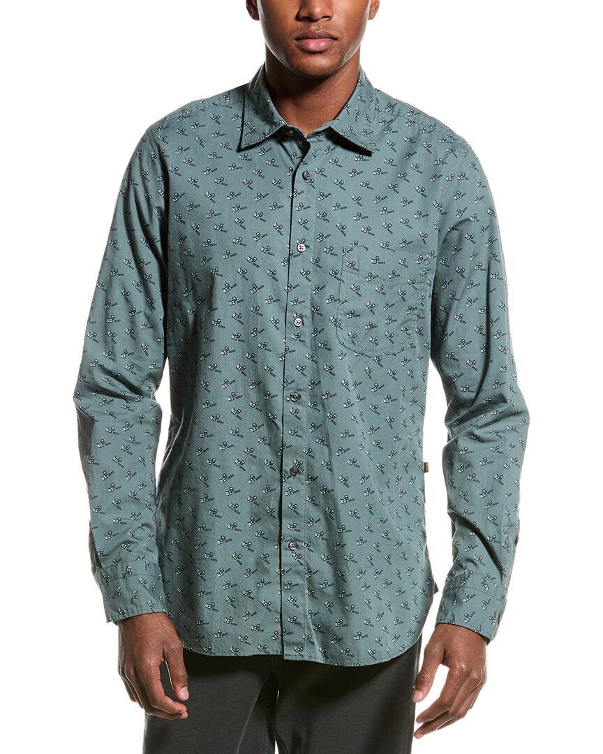 HUGO Men's Dulivio Graphic T-Shirt - Black, Premium Cotton, Straight Hem