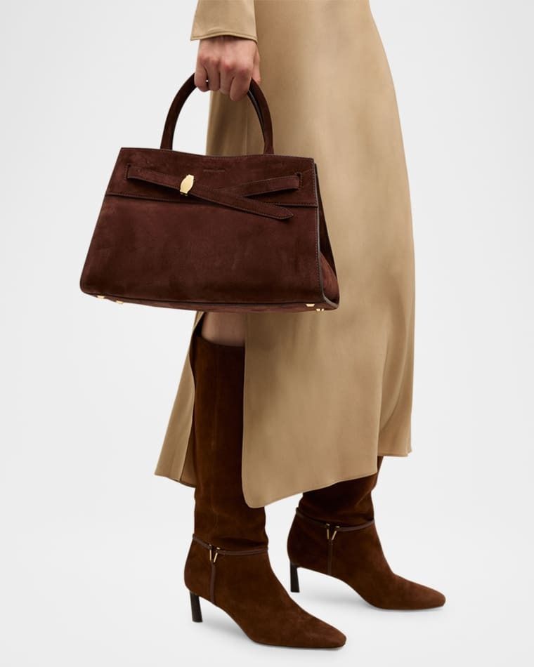 벨트 스웨이드 가방 Dash Belted Suede Top-Handle Bag prod275490699CHESTNUT