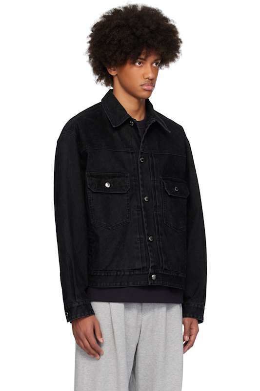 블랙 레귤러 데님 자켓 Black Regular Denim Jacket 16390001