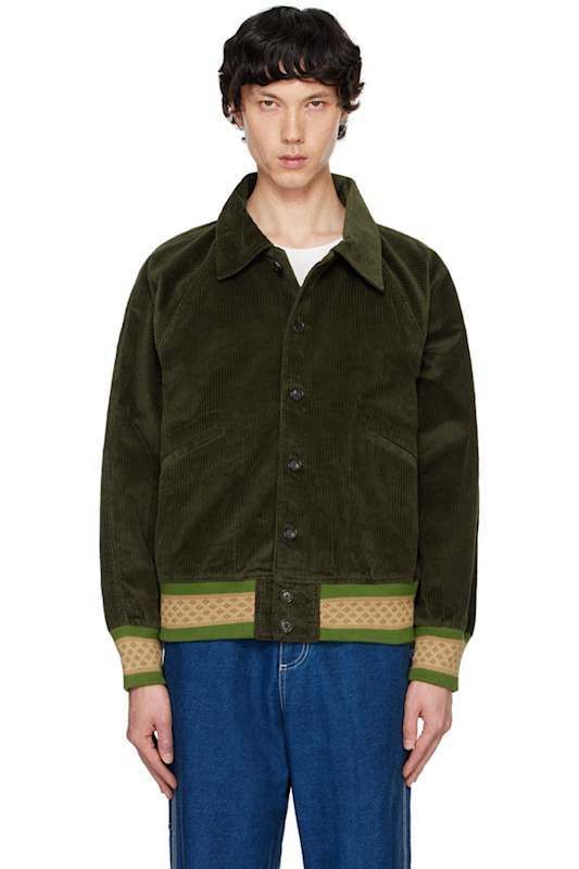 카키 봄버 자켓 Khaki Peerie Rib Banbury Bomber Jacket 16126631