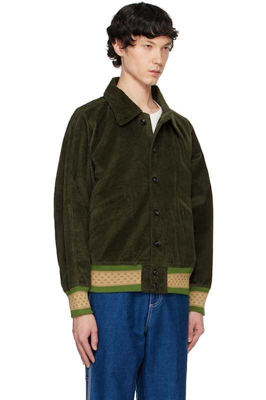 카키 봄버 자켓 Khaki Peerie Rib Banbury Bomber Jacket 16126631