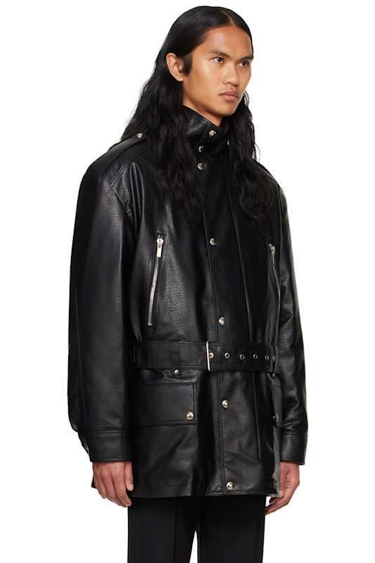 블랙 사파리 자켓 Black Safari Faux-Leather Jacket 16468671