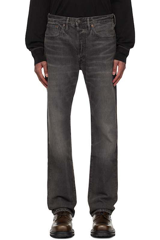 블랙 스트레이트 핏 와이드 데님 Black Straight Fit Wide Width Jeans 15506641