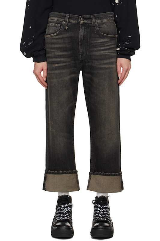 블랙 데님 Black Cuffed X-Boyfriend Jeans 16562531