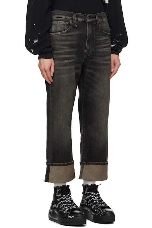 블랙 데님 Black Cuffed X-Boyfriend Jeans 16562531