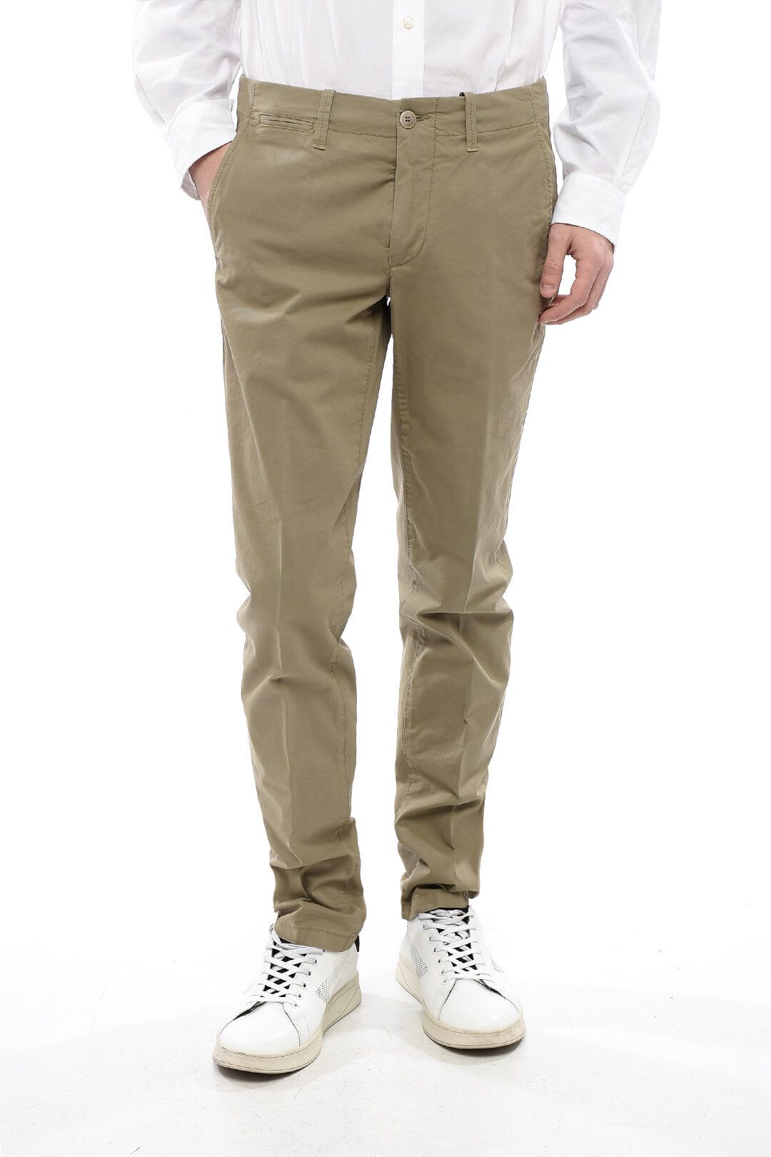 코튼 블렌드 팬츠 벨트 ID Cotton Blend Chinos Pants with Belt Loops 618645