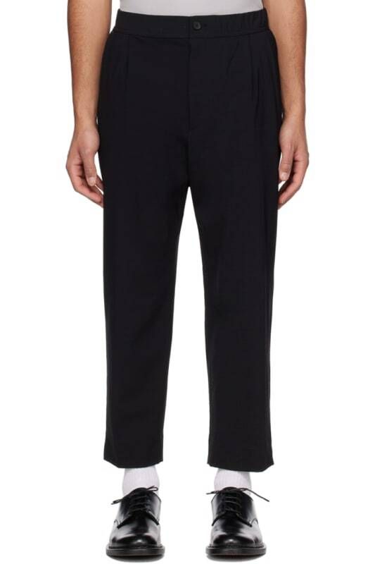 블랙 크롭 바지 Black Cropped Trousers 12389451