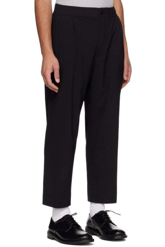 블랙 크롭 바지 Black Cropped Trousers 12389451