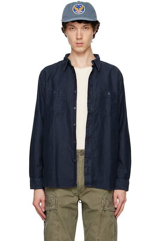 셔츠 Indigo Cotton-Linen Sateen Shirt 15505841