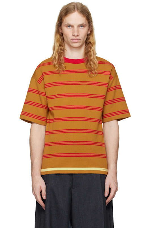 스트라이프 티셔츠 Tan Seaside Stripe T-shirt 16047651