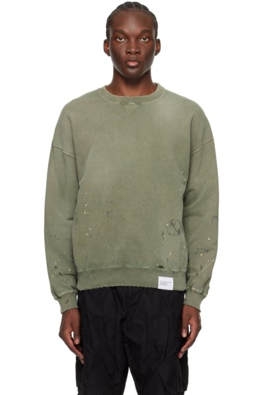 카키 스웻셔츠 Khaki Damage Sweatshirt 14437591