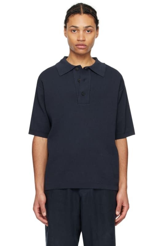네이비 폴로 Navy Three-Button Polo 15342201
