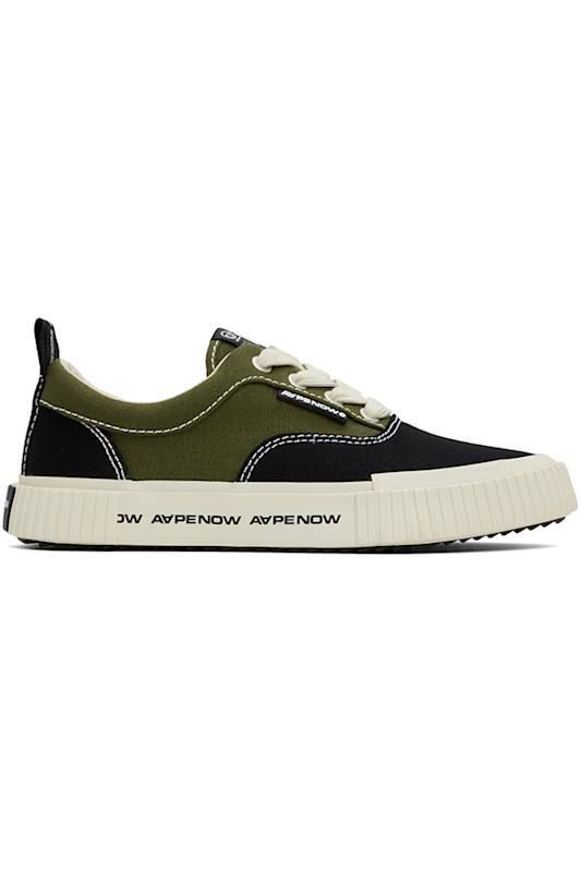 블랙 카키 로우 스니커즈 Black & Khaki AAPENOW Galaxy Low-Top Sneakers 15950431