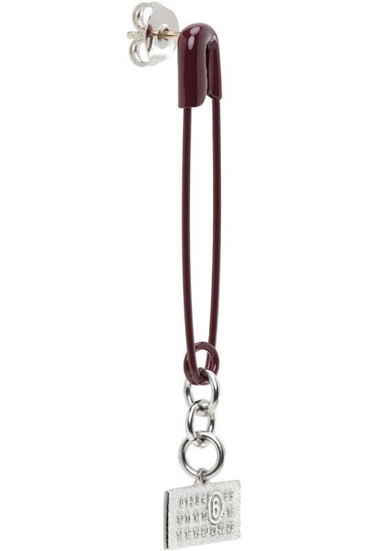 버건디 귀걸이 Burgundy Safety-Pin Single Earring 16558851