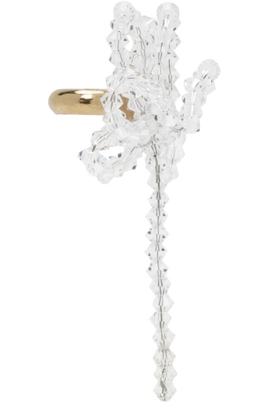크리스탈 플라워 커프 Transparent Cluster Crystal Flower Single Ear Cuff 15670431
