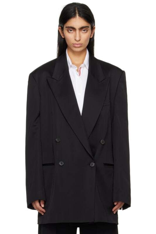 블랙 더블 버튼 블레이저 Black Double-Breasted Blazer 15523821